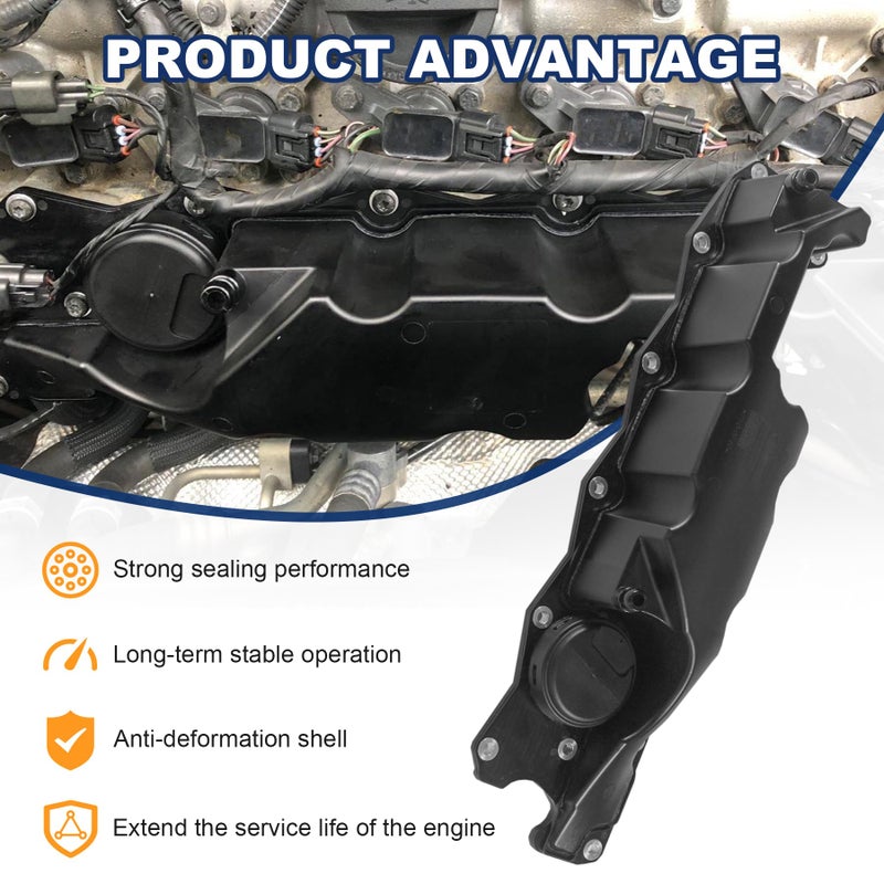 JDMSPEED Engine Valve Cover with Gasket 31319642 Replacement For Volvo S80 XC60 V70 XC70 XC90 Replacement For Land Rover LR2 Replace 30731234 264-932 V950400 - Image 5